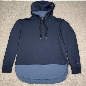 Calia Women's Pullover Layered Hoodie Sweatshirt Blue Medium